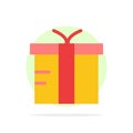 Box, Logistic, Gift, Global Abstract Circle Background Flat color Icon Royalty Free Stock Photo