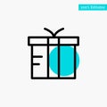 Box, Logistic, Gift, Global turquoise highlight circle point Vector icon Royalty Free Stock Photo