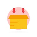 Box, Logistic, Open Abstract Circle Background Flat color Icon Royalty Free Stock Photo
