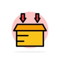 Box, Logistic, Open Abstract Circle Background Flat color Icon Royalty Free Stock Photo
