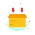 Box, Logistic, Open Abstract Flat Color Icon Template