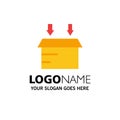Box, Logistic, Open Business Logo Template. Flat Color