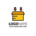 Box, Logistic, Open Business Logo Template. Flat Color