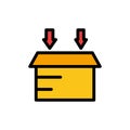 Box, Logistic, Open  Flat Color Icon. Vector icon banner Template Royalty Free Stock Photo