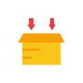 Box, Logistic, Open  Flat Color Icon. Vector icon banner Template Royalty Free Stock Photo