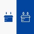 Box, Logistic, Open Line and Glyph Solid icon Blue banner Line and Glyph Solid icon Blue banner