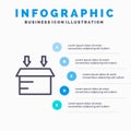 Box, Logistic, Open Line icon with 5 steps presentation infographics Background