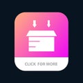 Box, Logistic, Open Mobile App Button. Android and IOS Glyph Version