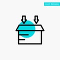 Box, Logistic, Open turquoise highlight circle point Vector icon