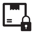 Box, logistic security, lock, secure fully editable vector icon