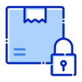 Box, logistic security, lock, secure fully editable vector icon