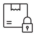 Box, logistic security, lock, secure fully editable vector icon