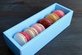 Box of Macarons in a variety of beautiful pastel colors