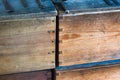 Boxes with cut nails and dovetails. Royalty Free Stock Photo