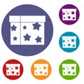 Box magician icons set