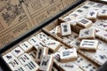 Box of of Mahjong tiles Royalty Free Stock Photo