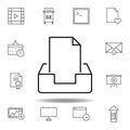 box mail inbox outline icon. Detailed set of unigrid multimedia illustrations icons. Can be used for web, logo, mobile app, UI, UX