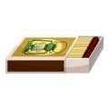 Box of matches icon, cartoon style Royalty Free Stock Photo