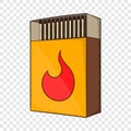 Box of matches icon, cartoon style Royalty Free Stock Photo