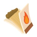 Box of matches icon, cartoon style Royalty Free Stock Photo