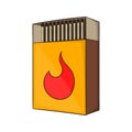 Box of matches icon, cartoon style Royalty Free Stock Photo