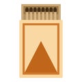 Box of matches icon, flat style Royalty Free Stock Photo