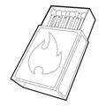 Box matches icon , outline style Royalty Free Stock Photo