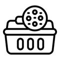 Box microplastics pollution icon outline vector. Fish ocean