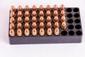 Box of 9mm FMJ bullets Royalty Free Stock Photo