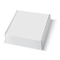 Box mockup. White cardboard package square blank Royalty Free Stock Photo