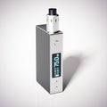 Box mod e-cigarette with rebuildable dripping atomizer. 3d rendering Royalty Free Stock Photo