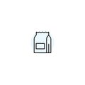 Box pack line icon. Paper container product packet