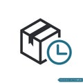 Box Packaging Delivery Icon Vector. Courier Cargo Shipping Illustration Template Royalty Free Stock Photo