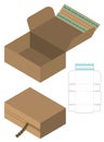 Box packaging die cut template design. 3d mock-up