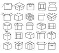 Box packaging line icons