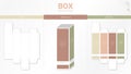 Box packaging minimal and mockup die cut template vector