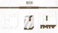 Box packaging minimal and moackup die cut template Vector