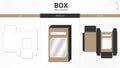 Box packaging and mockup die cut template