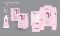 Box packaging vector for hair, cream, skin, lotion, shampoo, beauty, Health, medicine, Supplement. 3d box. boxes mockup