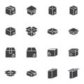 Box packaging vector icons set