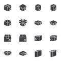 Box packaging vector icons set Royalty Free Stock Photo