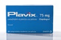 A box of Plavix from Sanofi brand isolated on white