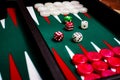 Box for playing tables with green inside surface Royalty Free Stock Photo
