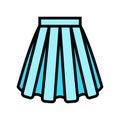 box pleat skirt color icon vector illustration
