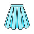 box pleat skirt color icon vector illustration