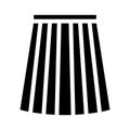 box pleat skirt glyph icon vector illustration