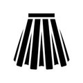 box pleat skirt glyph icon vector illustration