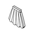 box pleat skirt isometric icon vector illustration