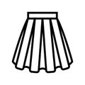 box pleat skirt line icon vector illustration