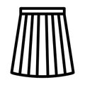 box pleat skirt line icon vector illustration